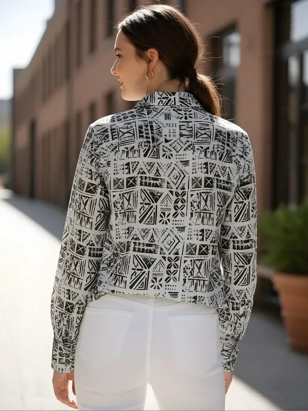 Black_Mul_chanderi_Abstract_Printed_Top