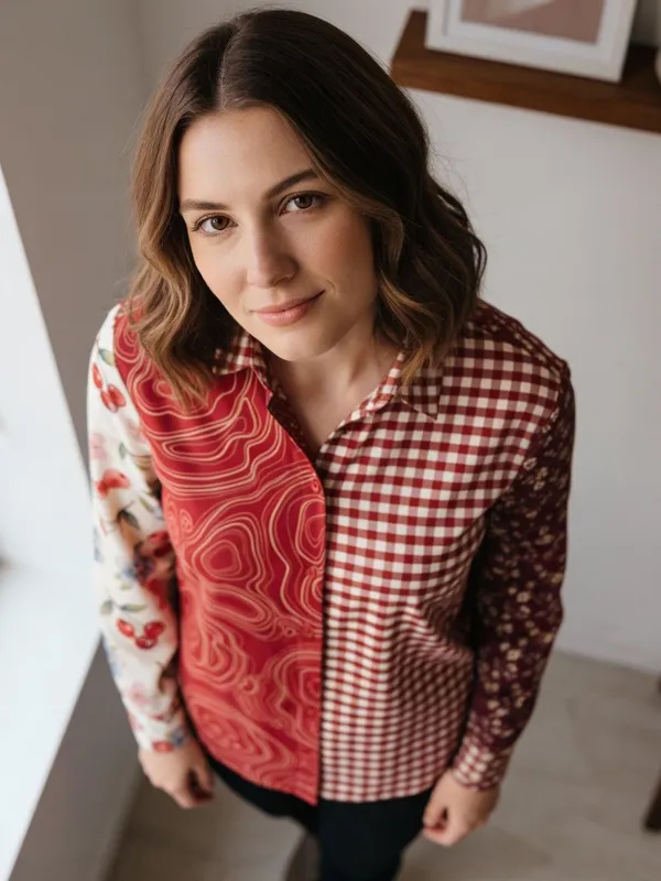 Red_Cotton_Checked-Abstract_Printed_Shirts
