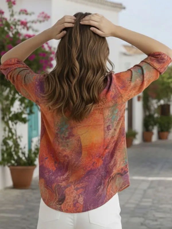 Orange_Cotton_abstract_Printed_Shirts