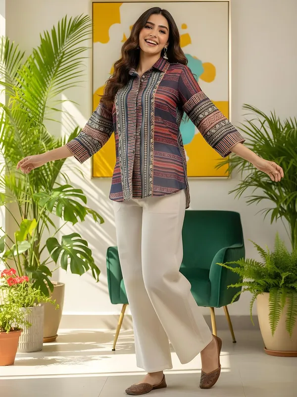 Blue_Cotton_Striped-_Tribal_Printed_Shirts