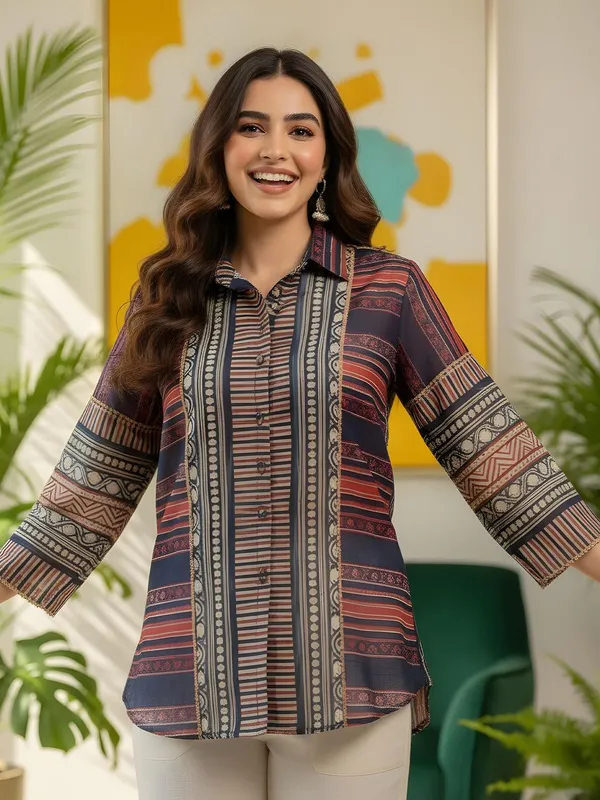 Blue_Cotton_Striped-_Tribal_Printed_Shirts