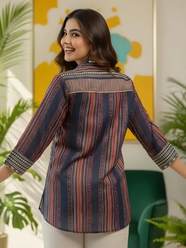 Blue_Cotton_Striped-_Tribal_Printed_Shirts