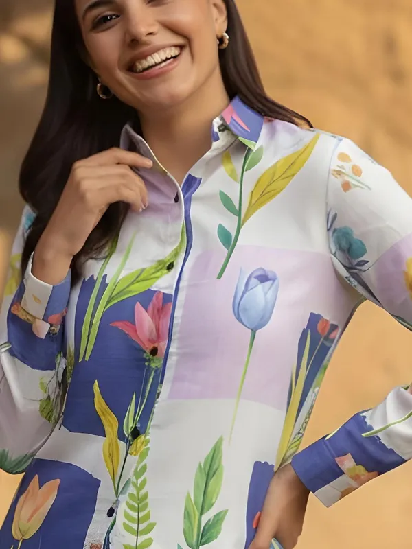 Lavendaar_-_Blue_Cotton_Tropical_Printed_Shirts