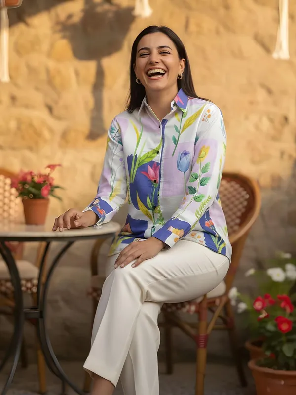 Lavendaar_-_Blue_Cotton_Tropical_Printed_Shirts
