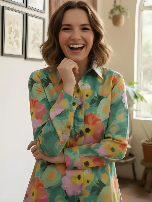 Green_Cotton_Floral_Printed_Shirts