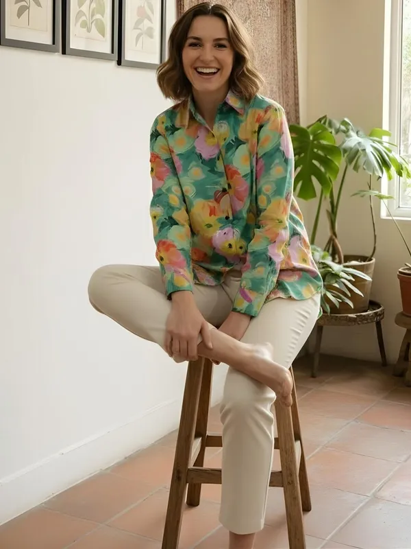 Green_Cotton_Floral_Printed_Shirts
