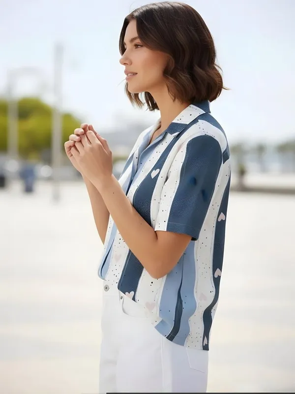 Blue-Lavendar_Rayon_Striped_&_Tiny_Heart_Printed_Shirts