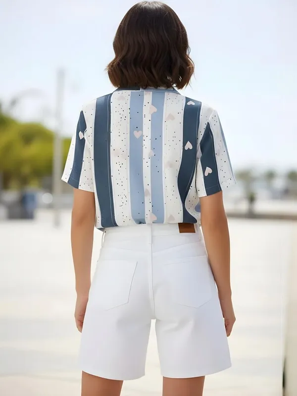 Blue-Lavendar_Rayon_Striped_&_Tiny_Heart_Printed_Shirts