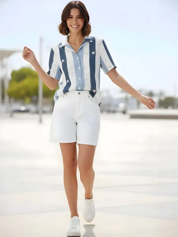 Blue-Lavendar_Rayon_Striped_&_Tiny_Heart_Printed_Shirts