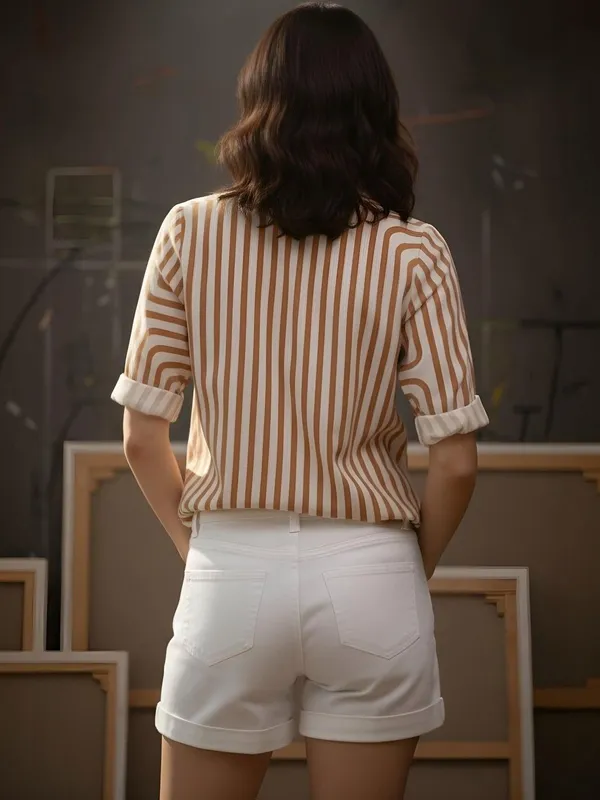 White_Brown_Vatican_Abstarct_Printed_Top