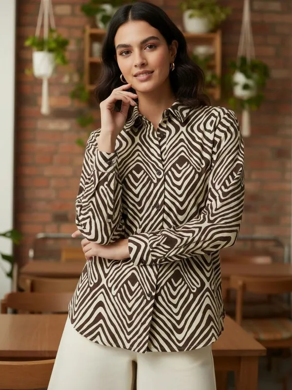 Brown_Vatican_Abstract_Printed_Tops
