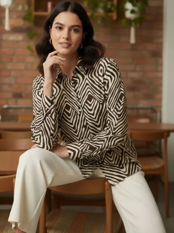 Brown_Vatican_Abstract_Printed_Tops