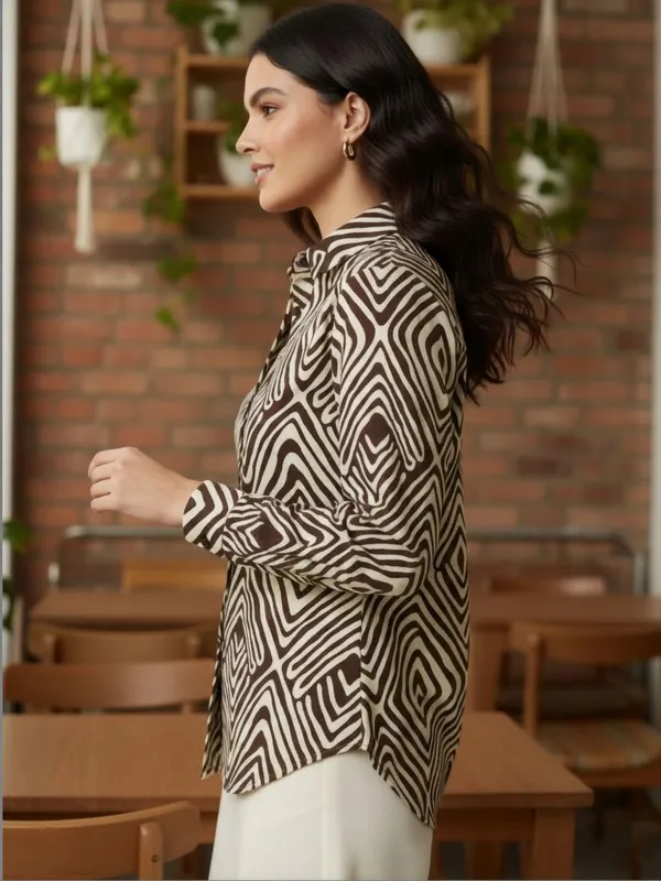Brown_Vatican_Abstract_Printed_Tops