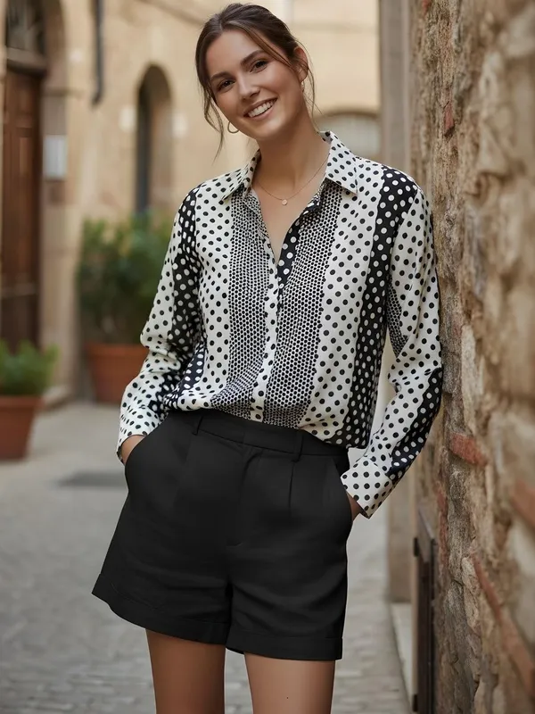 Black-White_Cotton_Polka_Dot_Printed_Shirts