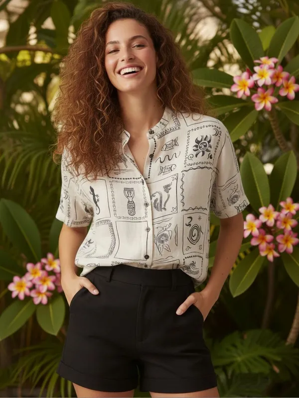 White_Vatican_Abstract_Printed_Shirts