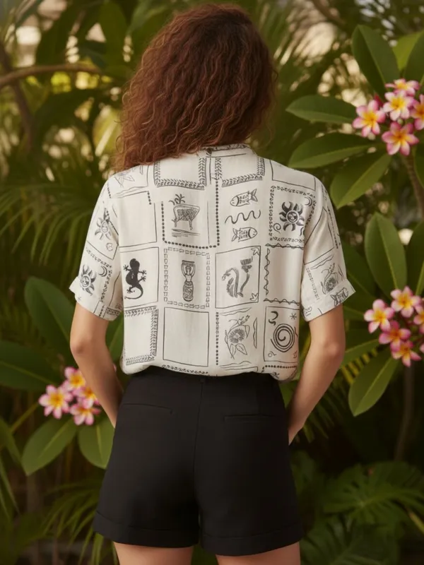 White_Vatican_Abstract_Printed_Shirts