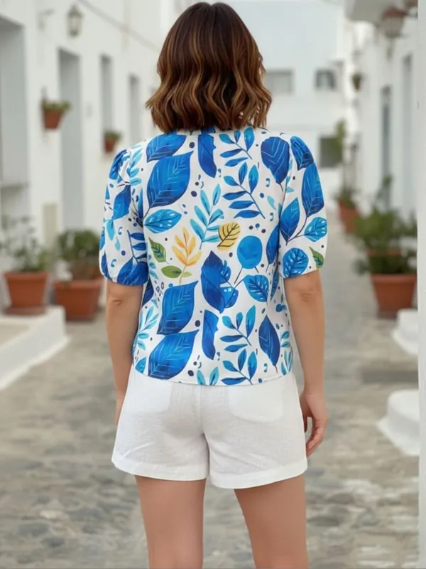 Blue-White_Vatican_Botnical_Printed_Tops