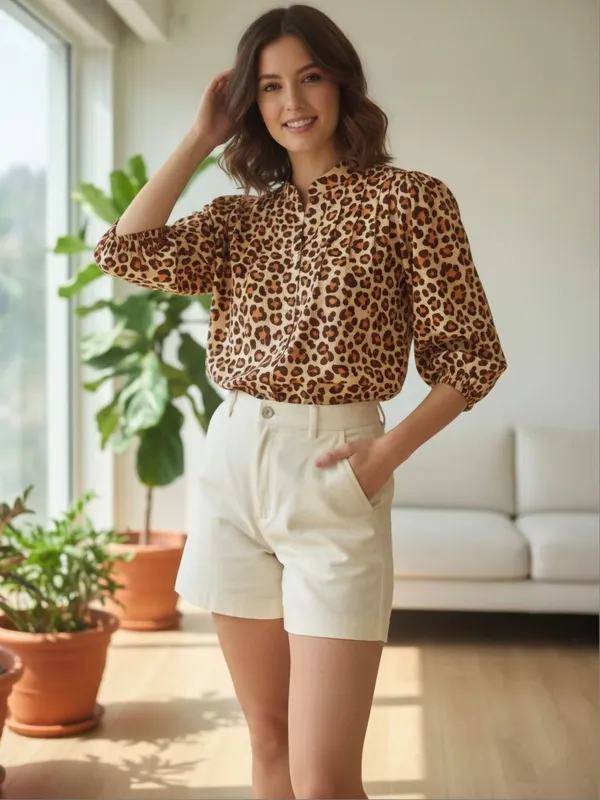 Brown_Vatican_Animal_Printed_Tops