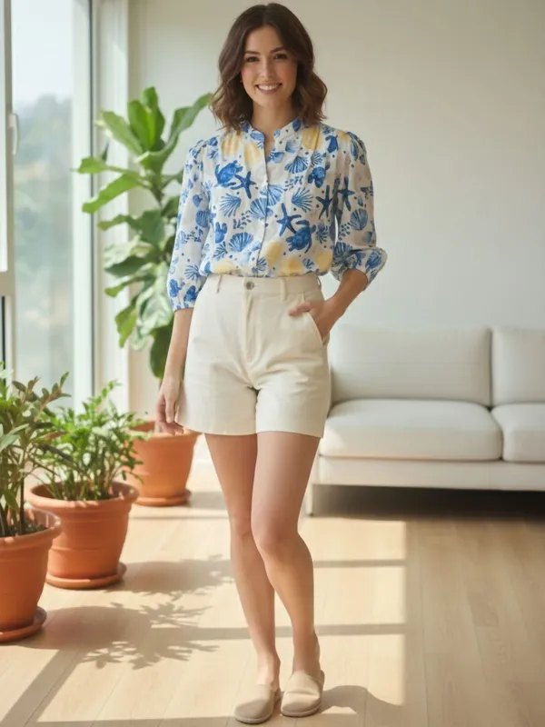 White_Vatican_Abstract_Printed_Tops