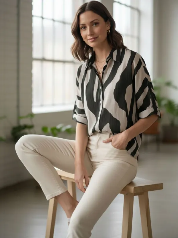 Cream-Brown_Cotton_Abstract_Printed_Tops