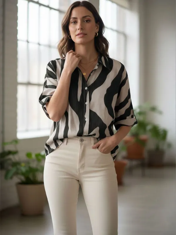 Cream-Brown_Cotton_Abstract_Printed_Tops