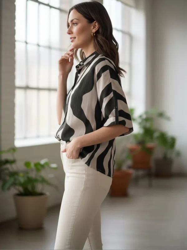 Cream-Brown_Cotton_Abstract_Printed_Tops