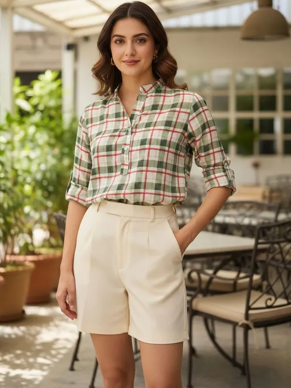 Cream-Green_Vatican_Checked_Tops