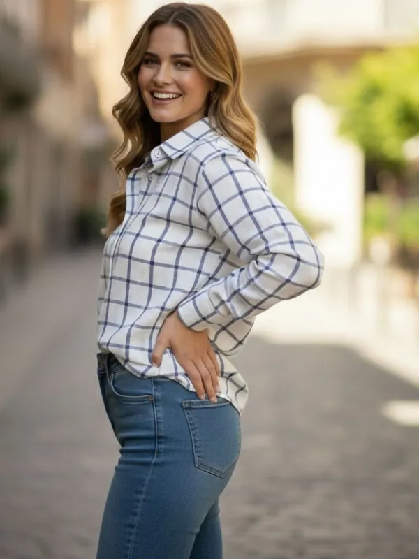 White-Blue_Cotton_Checkered_Shirts