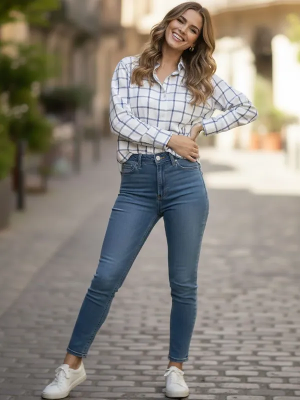 White-Blue_Cotton_Checkered_Shirts