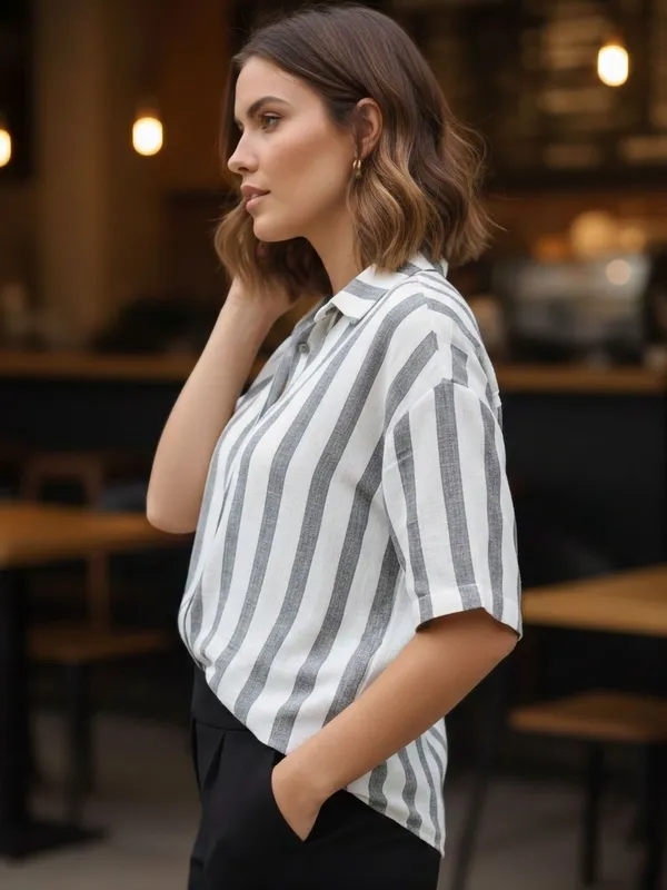 White-Grey_Cotton_Striped_Shirts