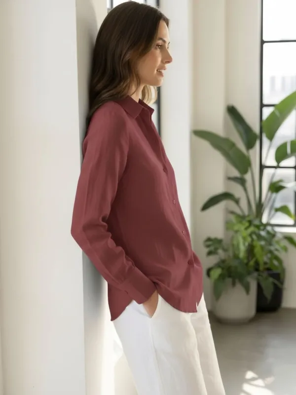 Magenta_Cotton_Solid_Shirts
