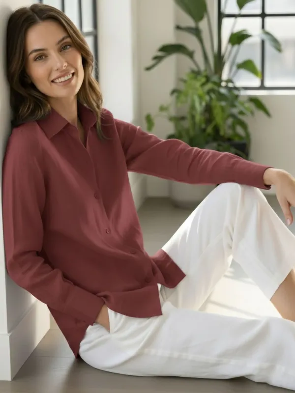 Magenta_Cotton_Solid_Shirts