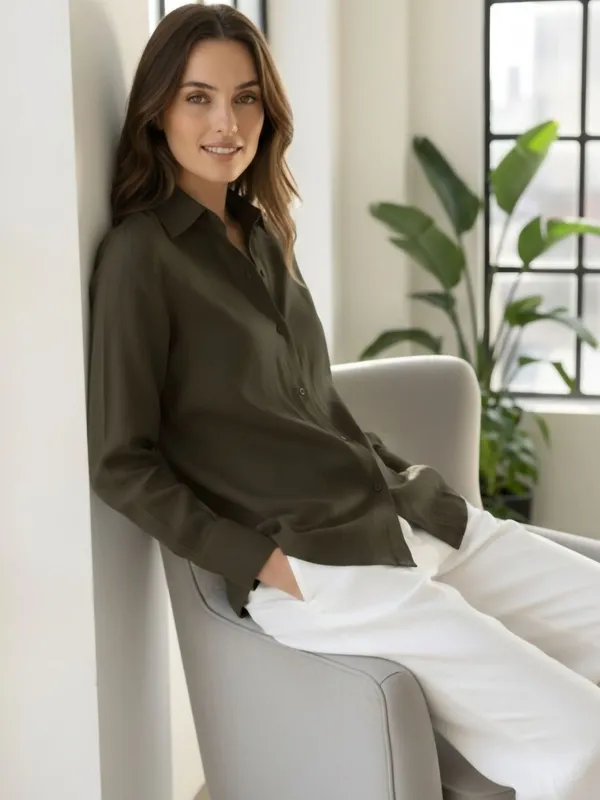 Olive_Cotton_Solid_Shirts