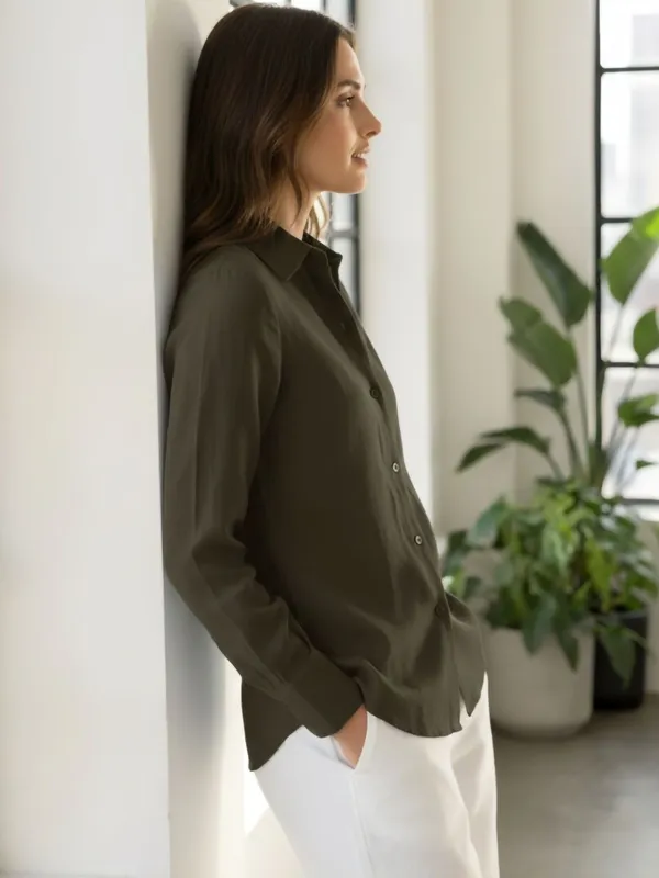 Olive_Cotton_Solid_Shirts