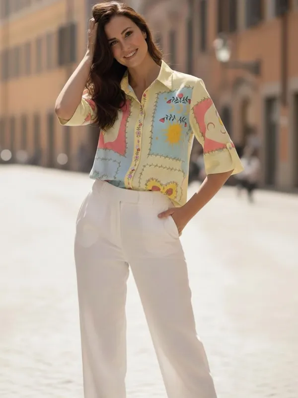 Yellow_Summer_cool_Abstract_Printed_Top