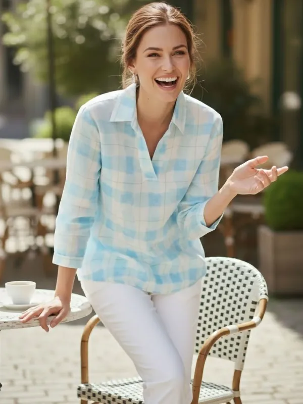 Blue_Rayon_Checked_Top