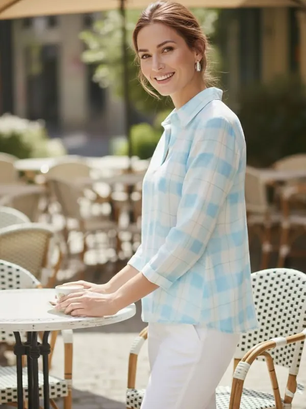 Blue_Rayon_Checked_Top