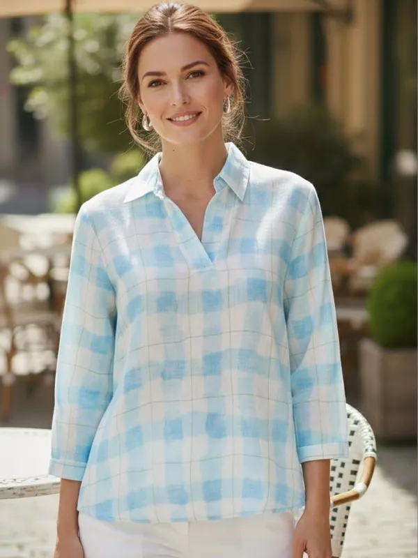Blue_Rayon_Checked_Top