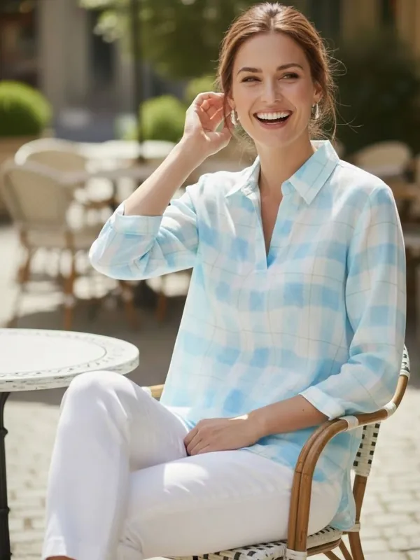 Blue_Rayon_Checked_Top