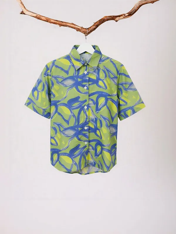 Green_Cotton_Abstract_Printed_Shirts