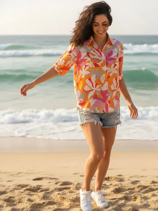 Orange-Pink_Rayon_Abstract_Printed_Tops.