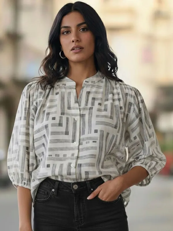 Cream_Vatican_Abstarct_Printed_Tops