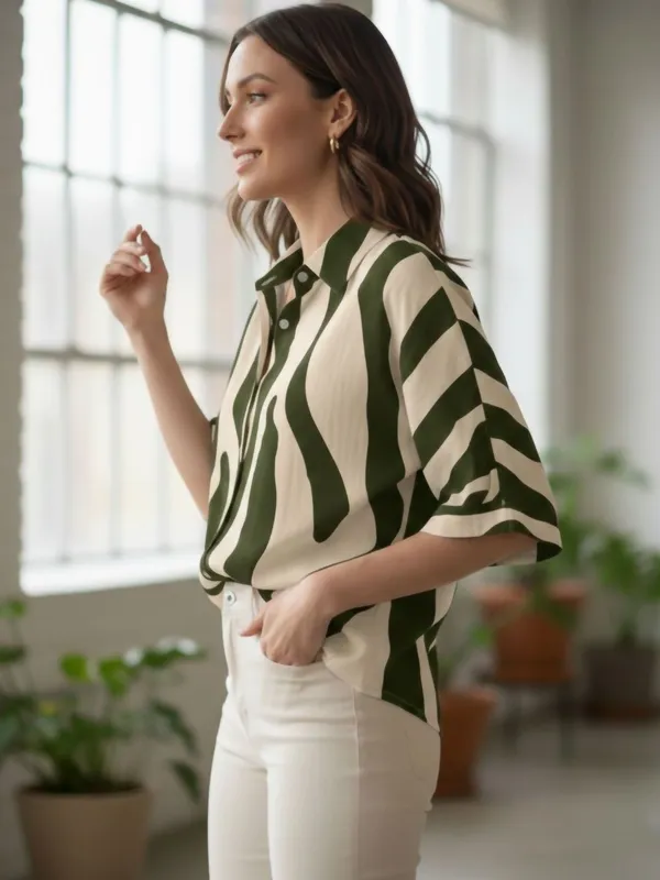 Green-Cream_Polyester_Abstract_Printed_Tops