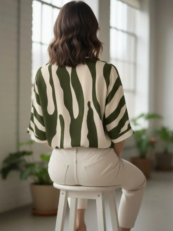 Green-Cream_Polyester_Abstract_Printed_Tops