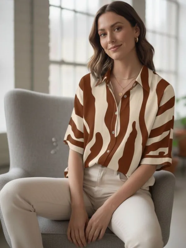 Brown-Cream_Polyester_Abstract_Printed_Tops