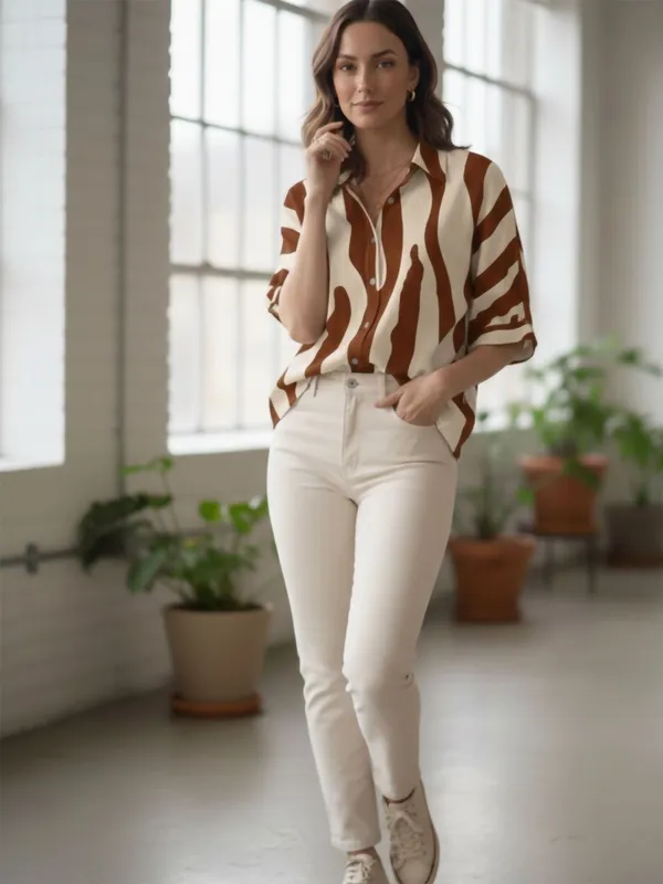 Brown-Cream_Polyester_Abstract_Printed_Tops