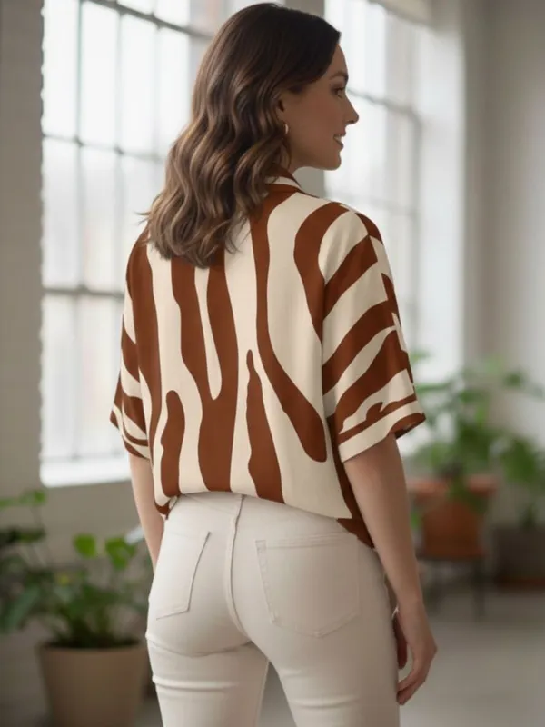 Brown-Cream_Polyester_Abstract_Printed_Tops
