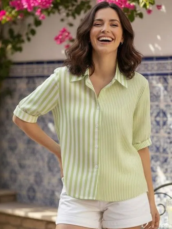 Green_Vatican_Striped_Printed_Tops