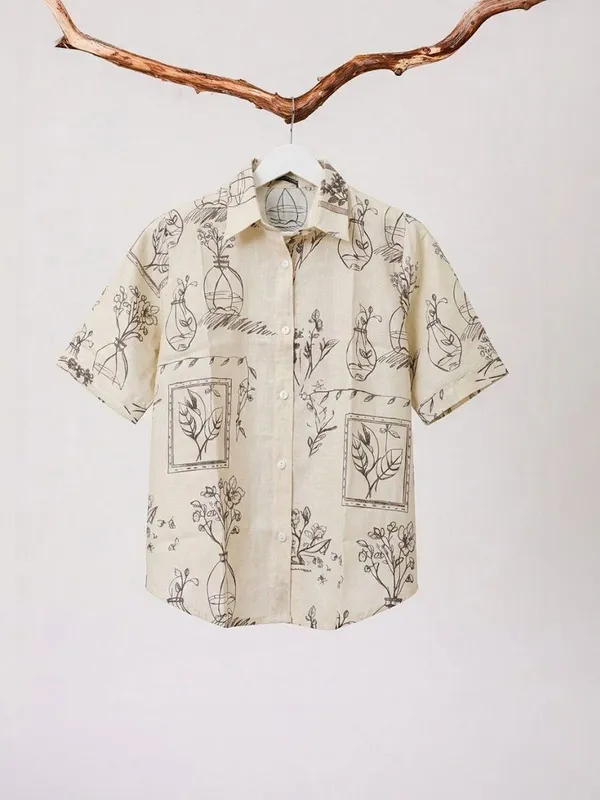 White_vatican_Artistic_Abstract_printed_Top