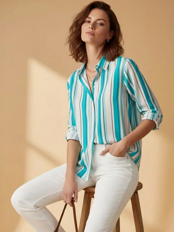 Blue_Rayon_Striped_Tops